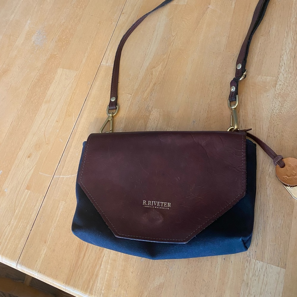 R Riveter crossbody leather handbag